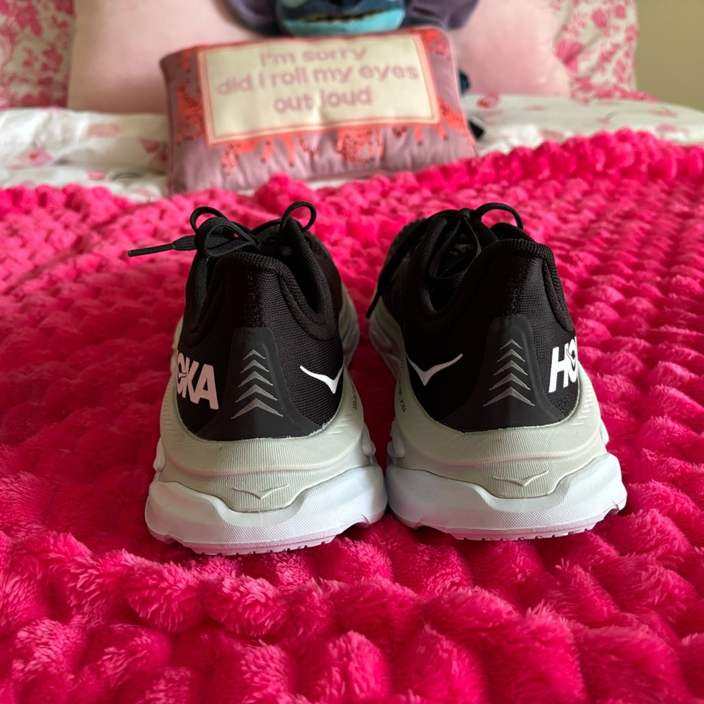 Hoka Black and White Sneakers Comfortable Sporty Design